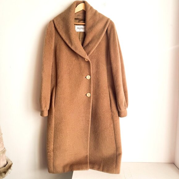 Max Mara Wool Alpaca Classic Camel Beige Coat 10 - Picture 1 of 15